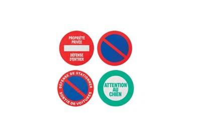 Sinais de PVC com adesivo